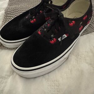 Vans Black Cherry Embroidered Shoes
